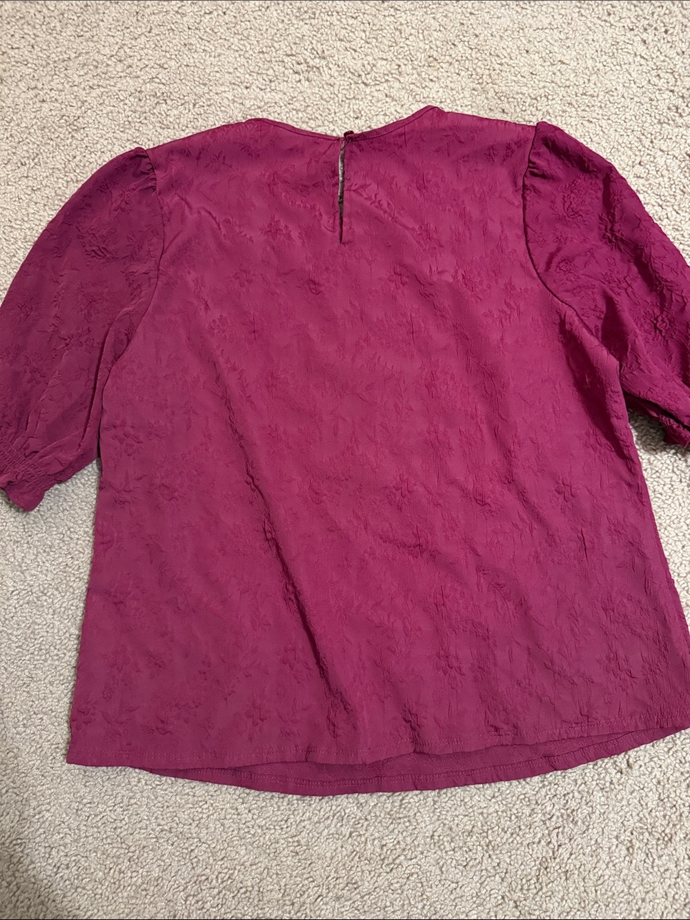 Ted Baker Raspberry Textured Puff Sleeve Top - Picture 3 of 3